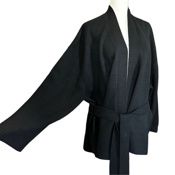 Naked Cashmere Black Belted Open Front Long Sleeve Cardigan N20868 Size Large - Picture 6 of 14